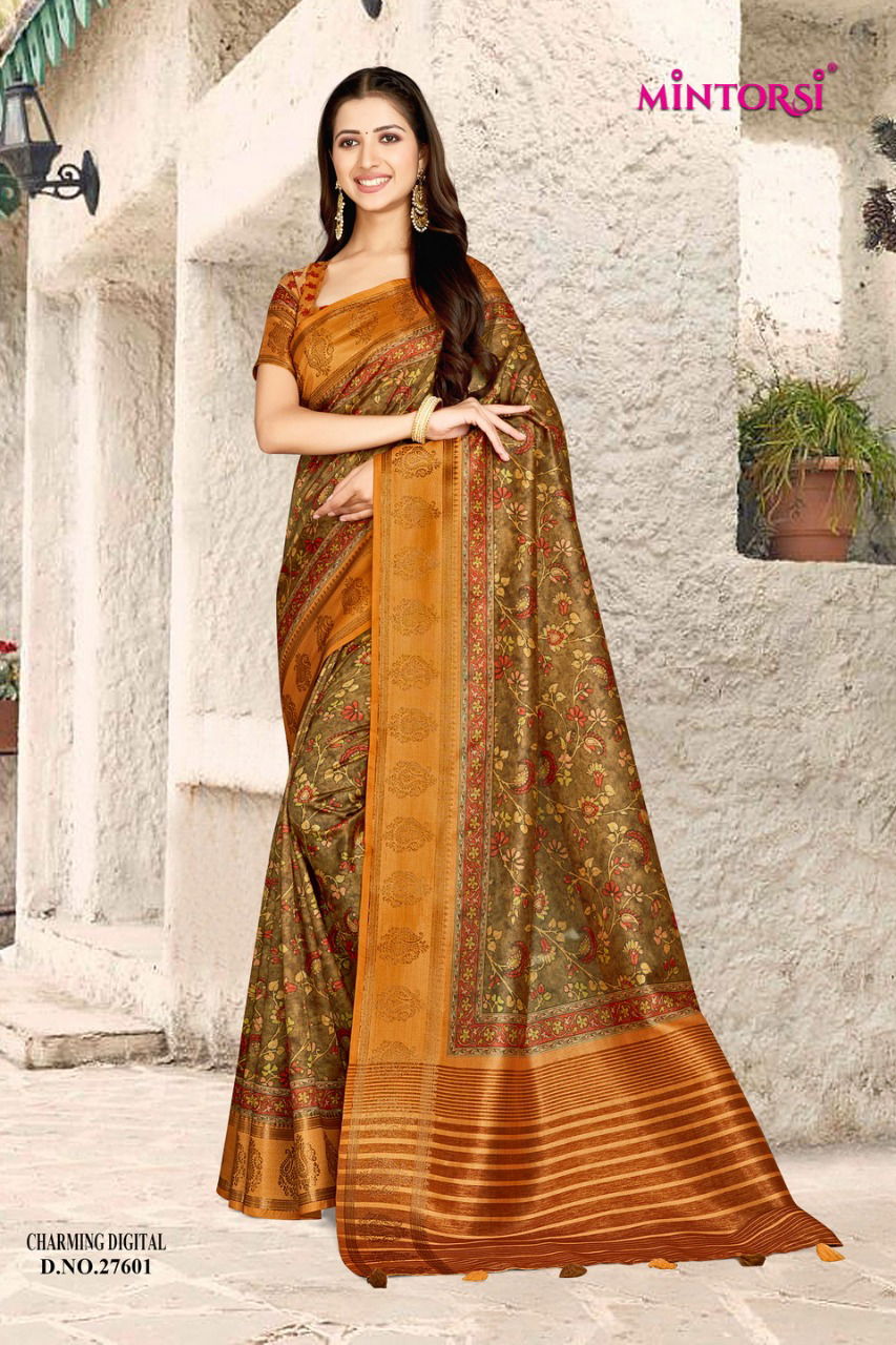 Charming By Mintorsi 27601-27608 Printed Sarees Catalog